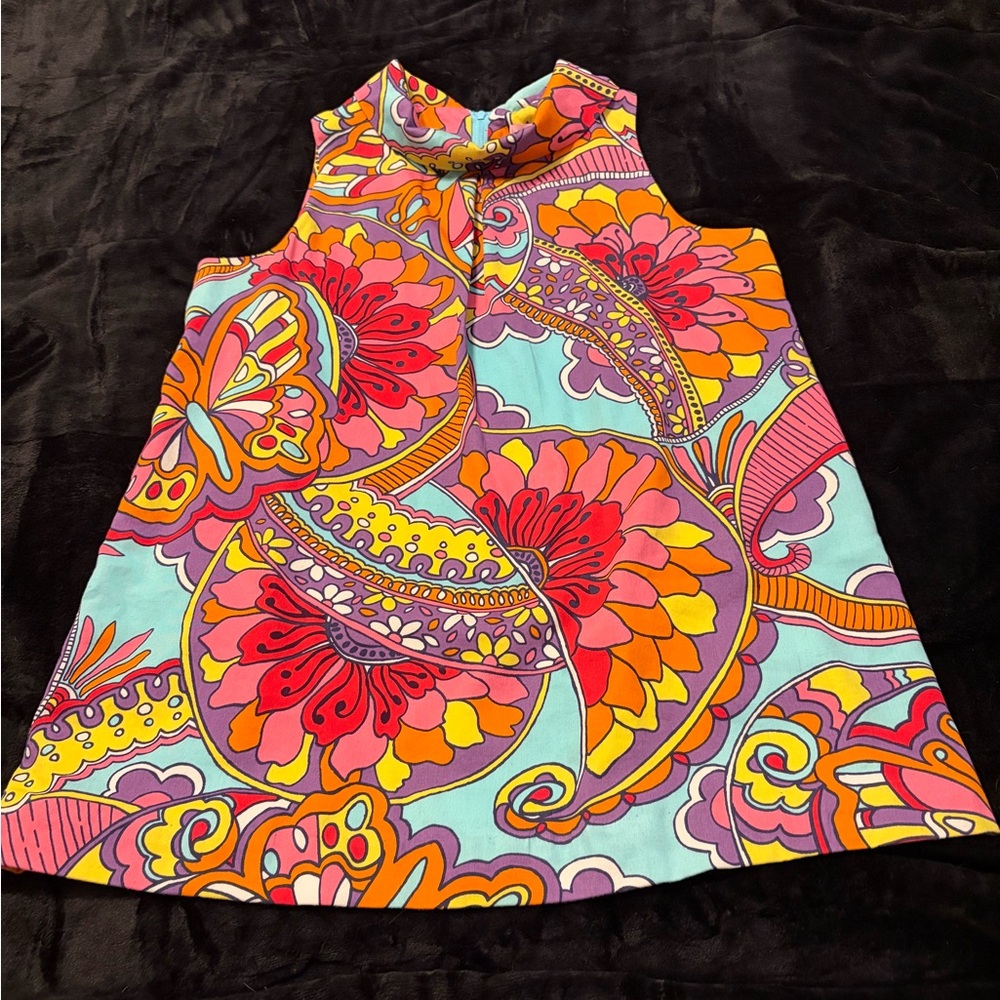 Lilly Pulitzer Multi-Color High-Neck Paisley Floral Girls Dress Size 16